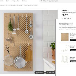 Ikea SKÅDIS Pegboard $100 bundle with FREE Items and extra accessories